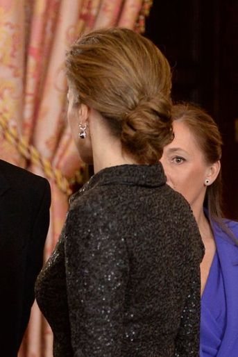 La reine Letizia d’Espagne au Palais royal à Madrid, le 21 janvier 2015