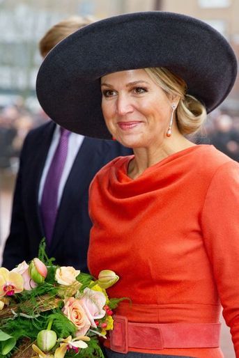 La reine Maxima en visite dans les provinces de Groningue et de Drenthe, le 17 février 2015