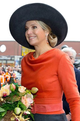 La reine Maxima en visite dans les provinces de Groningue et de Drenthe, le 17 février 2015