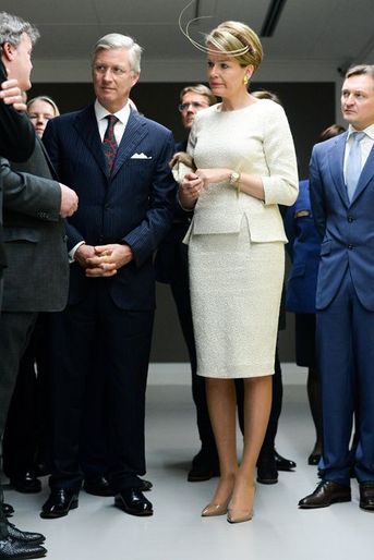 Le roi Philippe et la reine Mathilde inaugurent l’exposition inaugurale de Mons 2015 au BAM, le 24 janvier 2015