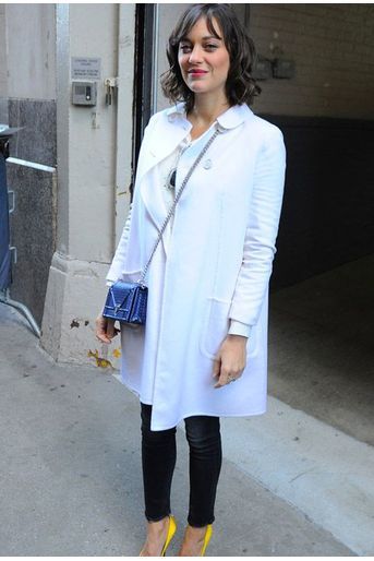 Marion Cotillars en jean denim à New York, le 5 janvier 2015 pendant la promotion du film "Deux Jours, une nuit"