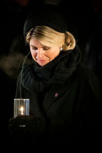 Maxima des Pays-Bas à Auschwitz-Birkenau, le 27 janvier 2015