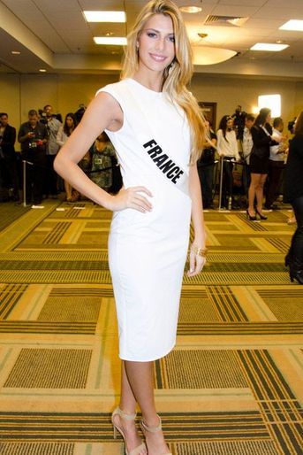 Miss France 2015, Camille Cerf, se prépare au concours de Miss Univers à Miami, le 20 janvier 2015