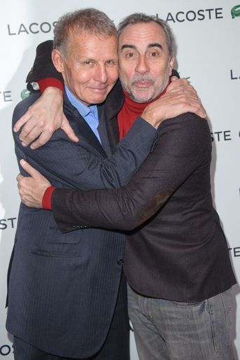 Patrick Poivre d&#039;Arvor et Antoine Dulery à la soirée Lacoste, à Paris le 22 janvier 2015