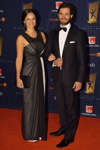 Sofia Hellqvist et le prince Carl Philip de Suède au Gala des sports à Stockholm, le 19 janvier 2015