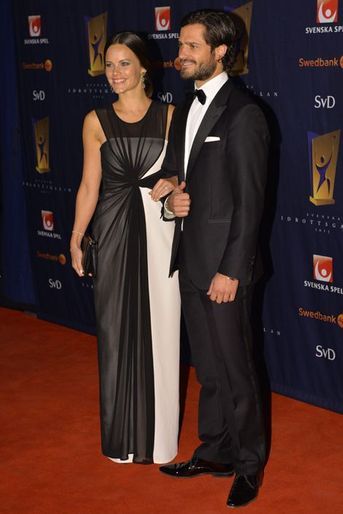 Sofia Hellqvist et le prince Carl Philip de Suède au Gala des sports à Stockholm, le 19 janvier 2015