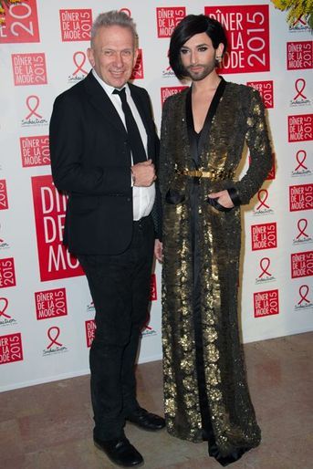Jean-Paul Gaultier et Conchita Wurst à Paris le 29 janvier 2015