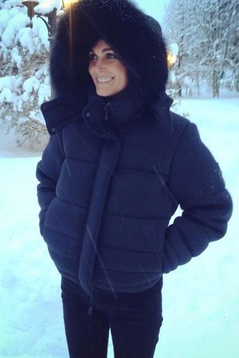 Laeticia Hallyday à Gstaad, fin décembre 2014