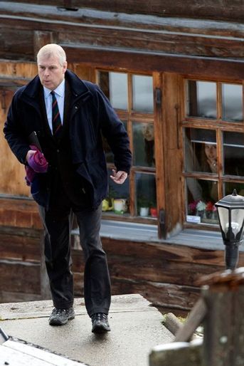 Le prince Andrew à Verbier en Suisse, le 4 janvier 2014 