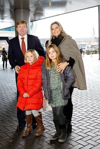 Le roi Willem-Alexander, la reine Maxima et les princesses Alexia et Ariane au Jumping Amsterdam, le 1er février 2015