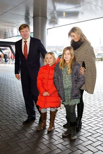 Le roi Willem-Alexander, la reine Maxima et les princesses Alexia et Ariane au Jumping Amsterdam, le 1er février 2015