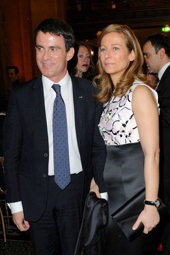 Manuel Valls et Anne Gravoin à Paris le 12 janvier 2014