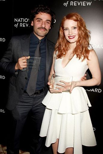 Oscar Isaac et Jessica Chastain à New York le 6 janvier 2014