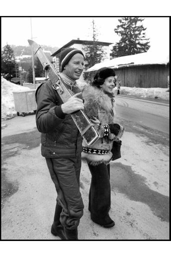 Fabiola et Baudoin en vacances au ski en 1976