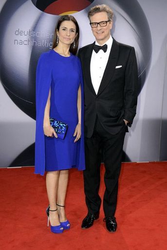 L'acteur Colin Firth et sa femme, Livia à Düsseldorf, en Allemagne, 28 novembre 2014