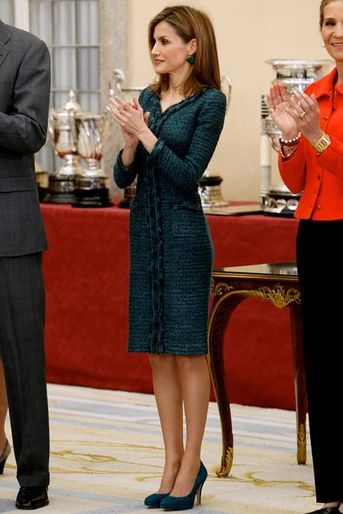 La reine Letizia d’Espagne à Madrid, le 4 décembre 2014