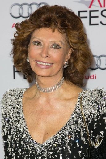 Sophia Loren lors d&#039;une soirée à Los Angeles, le 12 novembre 2014