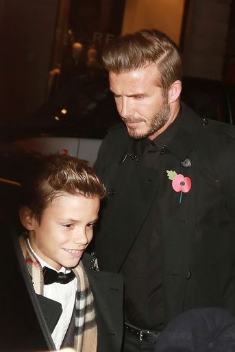 David et Romeo Beckham le 3 novembre à Londres 
