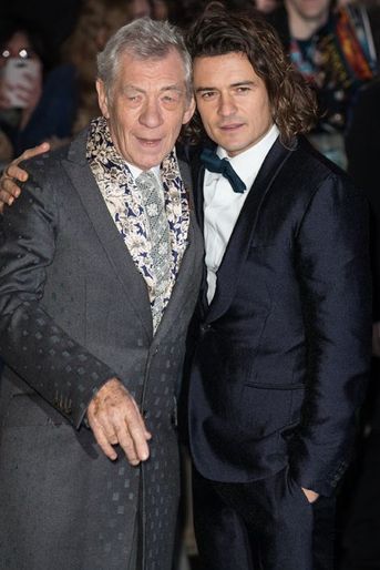 Ian McKellen et Orlando Bloom à Londres le 1er décembre 2014