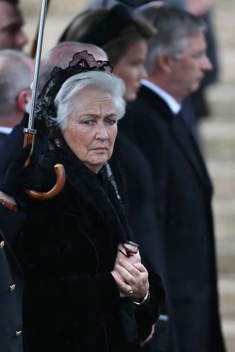 L’ex-reine Paola aux obsèques de l'ex-reine Fabiola à Bruxelles, le 12 décembre 2014