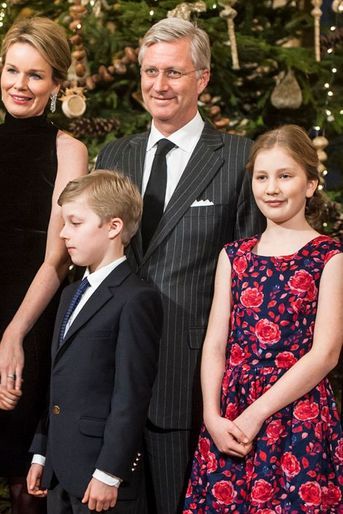 La famille royale de Belgique à Bruxelles, le 17 décembre 2014