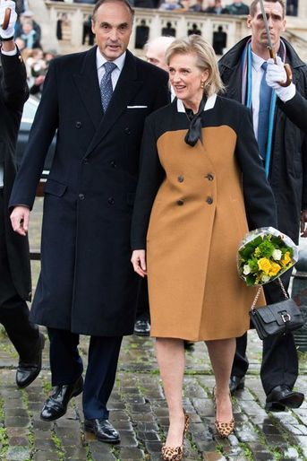 La princesse Astrid de Belgique et son époux Lorentz lors de la Fête du roi à Bruxelles, le 15 novembre 2014