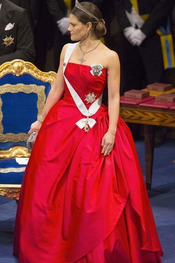 La princesse Victoria de Suède à Stockholm pour la remise des prix Nobel le 10 décembre 2014
