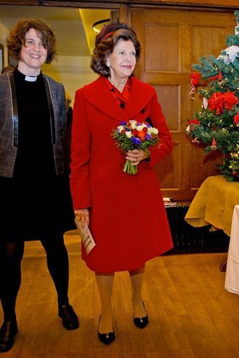 La reine Silvia de Suède en visite à Paris, le 2 décembre 2014