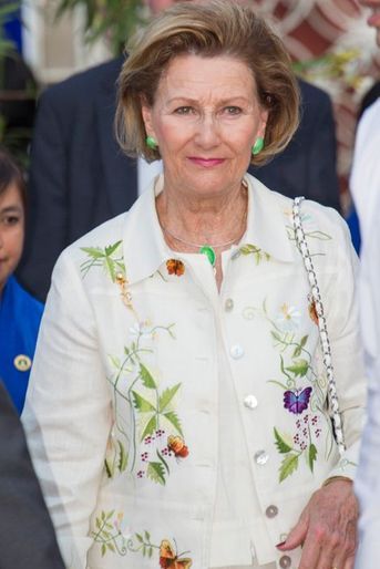 La reine Sonja de Norvège à Mandalay, le 3 décembre 2014