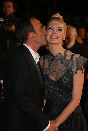 Nikos Aliagas et son épouse, Tina, à Cannes le 13 décembre 2014