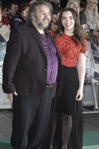 Peter Jackson et sa fille Katie à Londres le 1er décembre 2014
