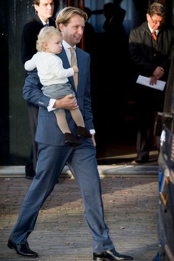 Le prince Floris et son fils Willem Jan à Apeldoorn, le 9 novembre 2014