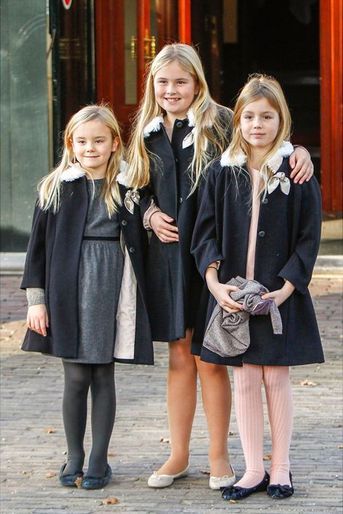 Les princesses Catharina-Amalia, Alexia et Ariane des Pays-Bas à Apeldoorn le 9 novembre 2014