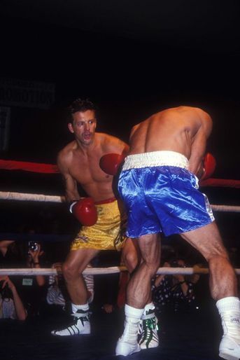Mickey Rourke combat à New York, le 21 octobre 1991