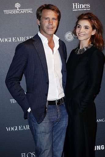 Clotilde Courau et Emmanuel-Philibert de Savoie au 50ème anniversaire de Vogue Italie, le 21 septembre 2014