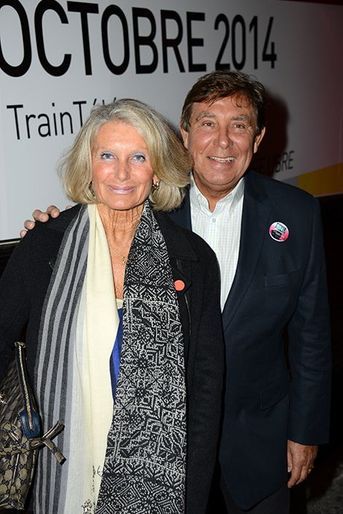 Jean-Pierre Foucault et son épouse Évelyne à l&#039;inauguration du Train de la Télé à Paris le 6 octobre 2014