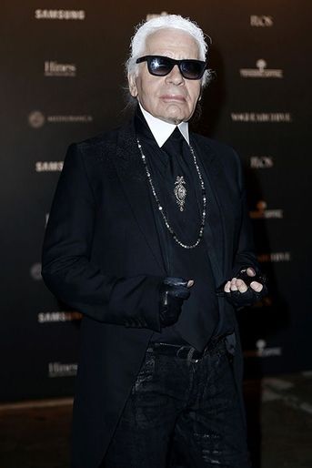 Karl Lagerfeld au 50ème anniversaire de Vogue Italie, le 21 septembre 2014