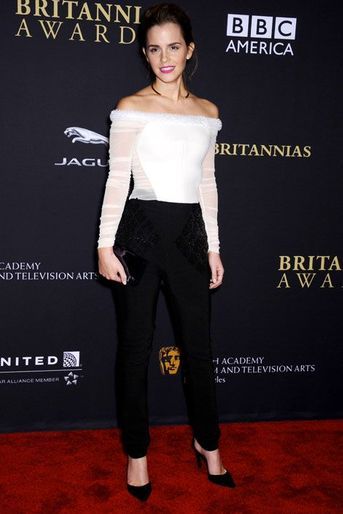 L'actrice britnannique Emma Watson lors de la soirée BAFTA Los Angeles Jaguar Britannia, le 30 octobre 2014