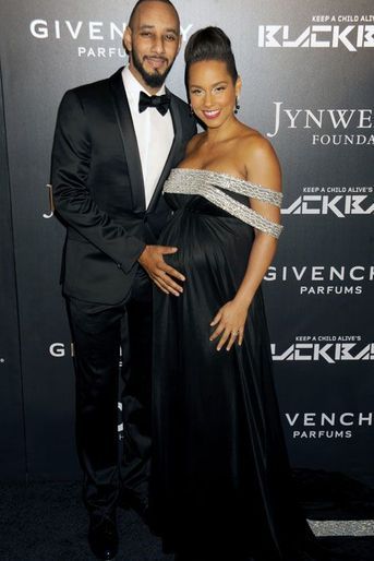 La chanteuse Alicia Keys et son mari Swizz Beats lors d'une soirée caritative à New York, le 30 octobre 2014