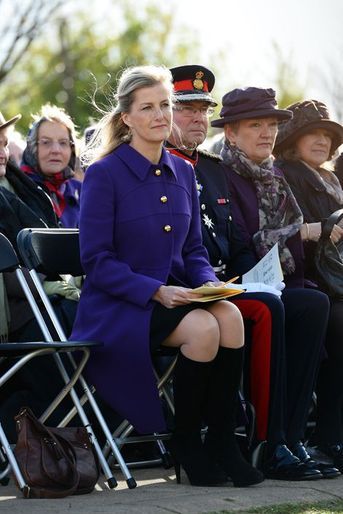 La comtesse Sophie de Wessex rend hommage aux Land Girls au National Memorial Arboretum à Alrewas dans le Staffordhire, le 21 octobre 2014