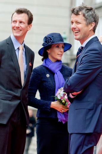 La princesse Marie et les princes Frederik et Joachim de Danemark au Parlement à Copenhague, le 7 octobre 2014