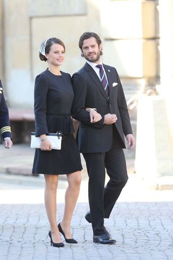 Le prince Carl Philip et Sofia Hellquist à la rentrée du Parlement de Suède, le 30 septembre 2014