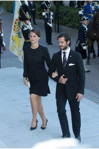 Le prince Carl Philip et Sofia Hellquist à la rentrée du Parlement de Suède, le 30 septembre 2014