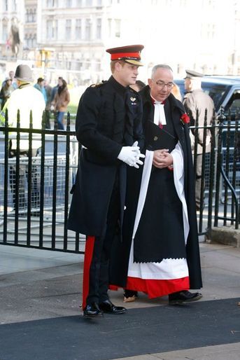 Le prince Harry lors des cérémonies du Souvenir à l’abbaye de Westminster, le 6 novembre 2014