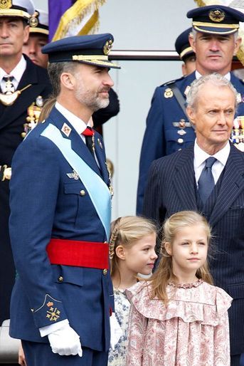 Le roi Felipe VI d’Espagne et les princesses Leonor et Sofia à la Fête nationale d’Espagne, le 12 octobre 2014