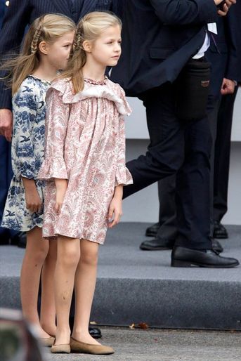 Les princesses Leonor et Sofia dEspagne à la Fête nationale d’Espagne, le 12 octobre 2014