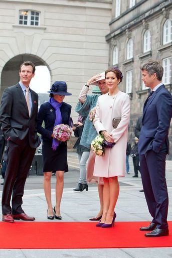 Les princesses Mary et Marie et les princes Frederik et Joachim de Danemark au Parlement à Copenhague, le 7 octobre 2014