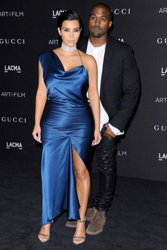 Les stars Kim Kardashian et Kanye West à la soirée du musée d'art moderne de Los Angeles, le 1er novembre 2014