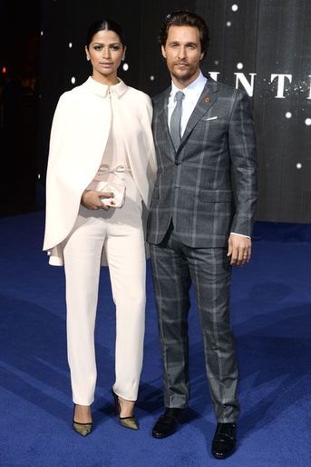 Matthew McConaughey et sa femme, Camila Alves, lors de la première du film "Interstellar" à Londres, le 29 octobre 2014