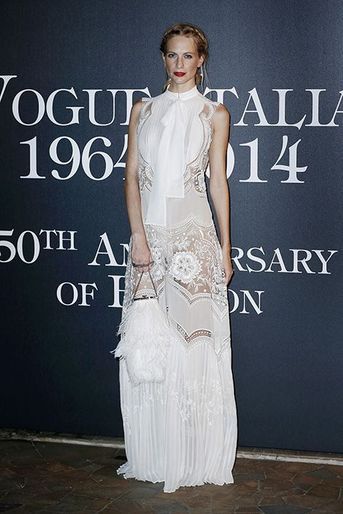 Poppy Delevingne au 50ème anniversaire de Vogue Italie, le 21 septembre 2014